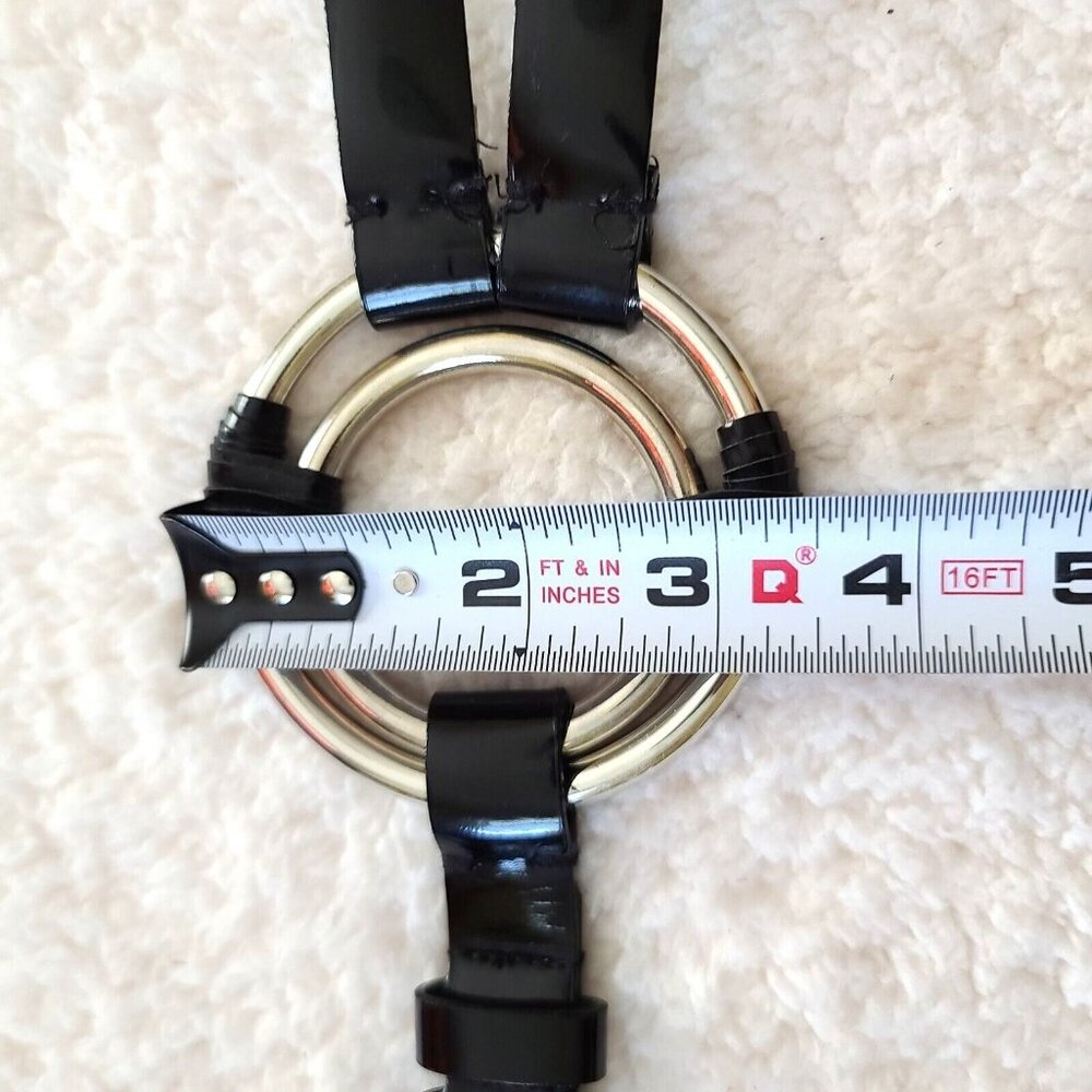 Vintage Sandy Duftler Designs Genuine Leather Belt Black Size Medium Made in USA - Picture 7 of 15